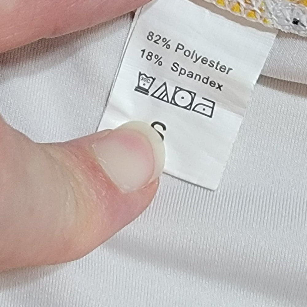 Shein White and Yellow Ruffled High waist  Bikini Bottom - Picture 6 of 10